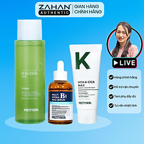 Combo toner rau má, tinh chất Hydra B5 Max Serum và Kem dưỡng Vita K-Cica Prettyskin (3 sản phẩm)