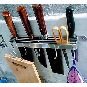 Mua Kệ cài dao inox cao cấp có móc treo đồ siêu chắc và tiện lợi  không gỉ sét  không ăn mòn  dày bóng độ bền cao