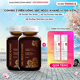 Combo 2 Hộp viên uống Sắc Ngọc Khang ++ hỗ trợ hạn chế lão hóa, sạm da, nám da; hỗ trợ tăng cường nội tiết tố nữ