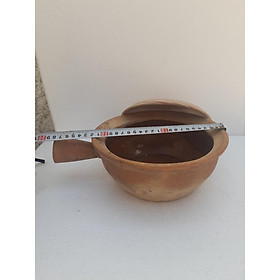 Nồi đất trán men tay cầm trung c8*22cm