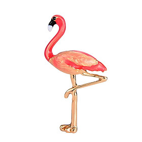 Women Girls Enamel Flamingo Bird Brooch Pin Animal Bird Jewelry