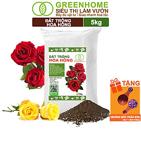 Đất Trồng Hoa Hồng Greenhome, Bao 5kg, Hữu Cơ, Trộn Sẵn, Tiện Lợi, Đầy Đủ Dinh Dưỡng, Rễ Khỏe, Bông To