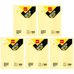 Combo 5 Giấy Note Deli 3x4 EA00453 - Vàng