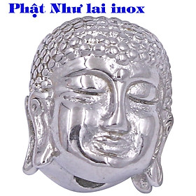 Vòng chuỗi đeo tay đá ngọc tủy xanh dương 12 ly charm đầu Phật Như lai inox, Như lai Phật tổ, vòng chuỗi phong thủy, A DI ĐÀ