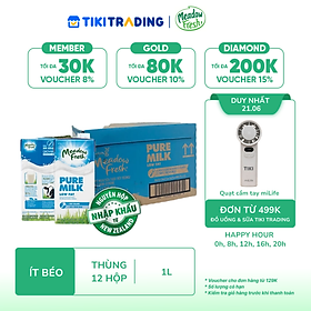 Thùng 12 hộp Sữa tươi tiệt trùng ít béo Meadow Fresh 1L