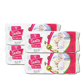 COMBO GIA ĐÌNH - 4 LỐC GIẤY VỆ SINH 10 CUỘN CÓ LÕI SIÊU TIẾT KIỆM SENTA