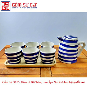 Mua Bộ tích trà vẽ sọc ngang xuất Nhật Gốm Sứ G&T