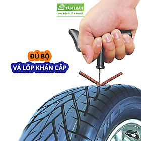 Bộ vá lốp ô tô khẩn cấp, vá xe không ruột săm, vá lụi, vá rút - Phụ kiện oto Tâm Luân