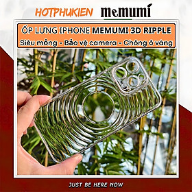 Ốp lưng trong suốt 3D bảo vệ camera cho iPhone 16 Pro Max / 15 Pro Max / 14 Pro Max / 13 Pro Max hiệu Memumi Ripple Clear - Siêu Mỏng 0.3mm, Chắc Chắn, chống ố vàng - Hàng nhập khẩu - iPhone 15 Pro Max