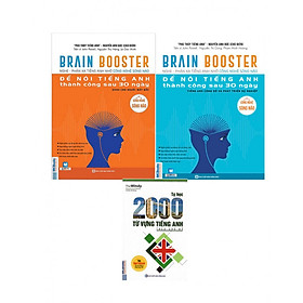 Combo 2 cuốn Brain Booster - Nghe Phản Xạ Tiếng Anh Bằng Công Nghệ Sóng Não ( Tặng 2000 Từ Tiếng Anh Theo Chủ Đề )