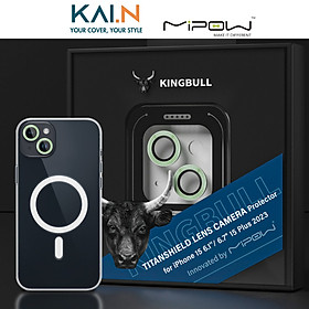 Miếng Dán Kính Cường Lực Camera Lens MIPOW KINGBULL Dành Cho iPhone 15 / iPhone 15 Plus, TITANSHIELD PROTECTOR - HÀNG CHÍNH HÃNG