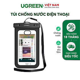 Túi đựng điện thoại chống nước tiêu chuẩn IPX 8 độ sâu 10m cho màn hình từ 4 đến 6.5 inch UGREEN 60959 50919 - Hàng chính hãng