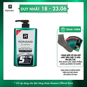 Dầu gội Sạch Gàu Romano Classic 5 in1 650g