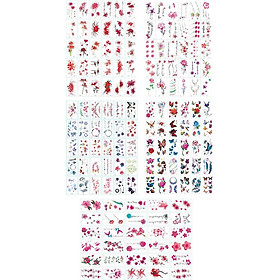 381 Hình Xăm Dán Tattoo Hoạ Tiết Hoa Bỉ Ngạn Hoa Hồng Cánh Bướm