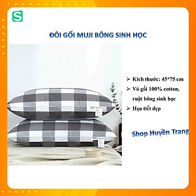 1 đôi gối hàng cao cấp, kích thước 45*75 cm, ruột bông sinh học êm ái