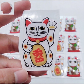 Mua Tem Nổi Mèo Thần Tài May Mắn Chiêu Tài Lộc 4cm x 6cm (giao ngẫu nhiên)