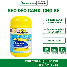 Kẹo Dẻo Bổ Sung Canxi Cho Bé Nature's Way Kids Smart Vita Gummies Calcium + Vitamin D 60 Viên/Hộp