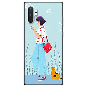 Ốp lưng in cho samsung note 10 plus mẫu cô gái mèo vàng