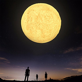 Battery Version Colour-changing 3D Moon Light with Touch Sensor Night Light Decoration (without Battery)