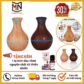 Mua Máy Phun Sương Tạo Độ Ẩm  Khuếch Tán Tinh Dầu Vân Gỗ Cổ Cao Tặng Kèm Tinh Dầu Xông Phòng Thiên Nhiên