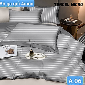 Bộ drap gối Tencel vải Hàn Quốc , đỉnh cao mát , mềm mại { drap và 3 áo gối