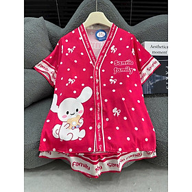 Bộ Đồ Ngủ Lụa Việt Nam Cộc Cổ Kimono Dễ Thương Xinh Xắn