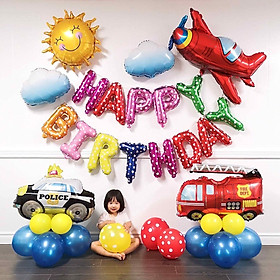 Bộ bong bóng trang trí sinh nhật Vehicle Birthday set PHG21