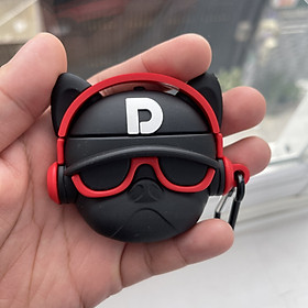 Case Bao Silicon Dành Cho Airpod 1/2, Airpod Pro - Bull Dog Đeo Headphone