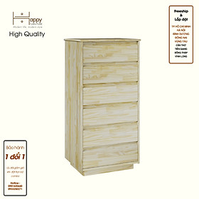 HAPPY FURNITURE , gỗ tự nhiên ,  Tủ lưu trữ 6 ngăn kéo - GALI , THK_175 , 60cm x 45cm x 120cm