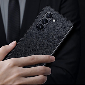 Ốp lưng da cho Samsung Galaxy Z Fold 6 (Fold 6) hiệu SULADA viền mềm chống sốc cao cấp - Hàng chính hãng