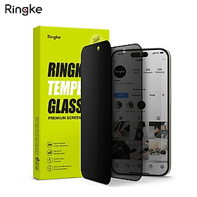 Dán cường lực chống nhìn trộm dành cho iPhone 15 Pro Max/15 Pro/15 Plus/15 RINGKE Privacy Tempered Glass - Hàng Chính Hãng