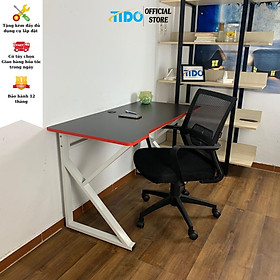 Mua Bàn gaming chân sắt chữ K màu trắng - TIDO TI-GMCCKT Mặt bàn bo tròn các góc - Bàn dài 1m - 1m2 và có 2 màu viền