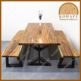 Mua Mặt bàn dài gỗ me tây nguyên tấm cắt vuông vức dài 143 x rộng 79 x dày 4.5 (cm)- KL20226