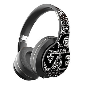 BT Headset Graffiti Pattern Head-mounted Wireless Bluetooth Headphone Universal for PC and Phone Plug-in Card Foldable