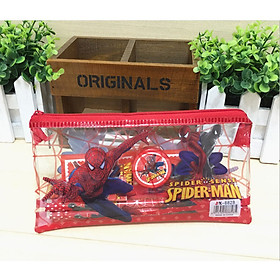 Hộp bút nhựa trong suốt hình doreamon,siêu nhân,elsa dễ thương cho bé-Tặng kèm 6 món dụng cụ tiện dụng/Ví đựng dụng cụ học tập hoạt tiết hoạt hình xinh xắn 19cm/Bóp đựng dụng cụ học tập,đồ cá nhân,đồ trang điểm siêu xinh