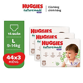 Combo 3 Tã quần Huggies Naturemade M58/L44/XL38/XXL26 miếng