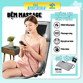 Đệm Massage Toàn Thân Hồng Ngoại Vải Nhung Cao Cấp Giảm Đau Vai Gáy - Chống Nhức Mỏi | Nệm Massage hỗ trợ Trị Liệu Xung Điện Tần Số Thấp Kết Hợp Thảo Dược - Thư Giãn - Phòng Các Bệnh Về Xương Khớp - Hiệu Quả