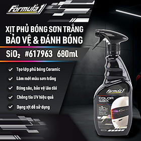 Xịt Phủ Bóng Màu Trắng Ceramic Color Wax SiO2 FORMULA 1 617963 680ml Làm Sáng Màu Xe Bóng Sáng Như Mới - Nhập Khẩu Chính Hãng