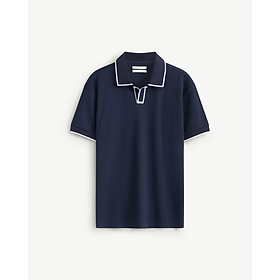 Áo polo tay ngắn nam vải gân phối viền. Fitted - ROUTINE 10F25POL002