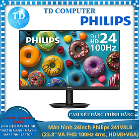 Mua Màn hình máy tính 24inch Philips 241V8LB (23.8  VA Full HD 100Hz 4ms  HDMI+VGA) - Hàng chính hãng DigiWorld phân phối
