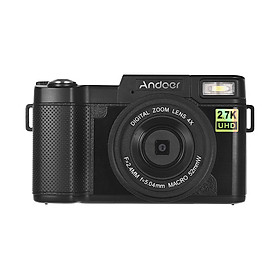 Máy Ảnh Màn Hình Xoay TFT WiFi Chống Rung Có Đèn Flash Thu Phóng Andoer (24Mp 2.7K) (3 Inch) (Zoom 4X) Đen