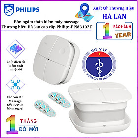 Mua HÀNG CHÍNH HÃNG - Bồn ngâm chân kiêm máy massage  tích hợp tia hồng ngoại điện xung. Thương hiệu Hà Lan cao cấp Philips - PPM3102F