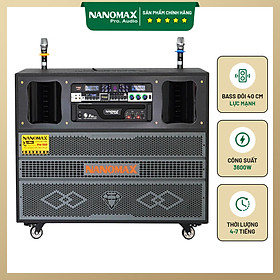 Mua Loa Kéo Điện Bass Đôi Nanomax Pro-909 3600w Bass 40cm x2 Karaoke Bluetooth Hàng Chính Hãng