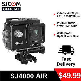 Camera hành động SJCAM SJ4000 AIR 4K 30PFS 1080P 4x Zoom WIFI Mũ bảo hiểm xe đạp xe máy Cam chống nước Máy quay video hành động thể thao Màu sắc: SJ4000 AIR Đen