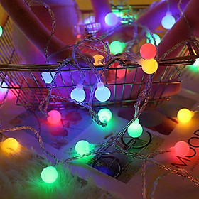 Đèn Led Trang Trí Bóng Tròn Cao Cấp Hai Chế Độ Nguồn Pin AAA Hoặc Cắm Điện Trực Tiếp (Độ dài 2M/4M/6M) - Hàng Chính Hãng VinBuy - Dây Bóng Đèn Trang Trí Noel Lễ Tết Bền, Đẹp, Sang Trọng