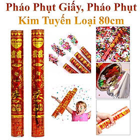 Pháo Phụt Giấy Hoa Đăng Dài 80Cm, Pháo Phụt Kim Tuyến Cho Ngày Lễ Tết, Sinh Nhật