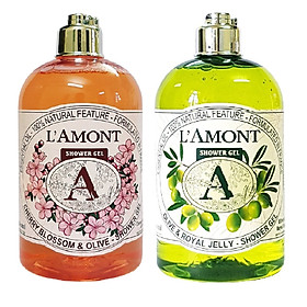 Combo Sữa Tắm L'amont En Provence Cherry Blossom Shower Gel Hương Hoa Anh Đào + Olive & Honey Shower Gel (500ml / Chai)