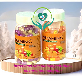 Vitamin C ( dạng viên nang) Vinapharco, lọ 100v, tăng cường sức đề kháng, làm bền mạch máu