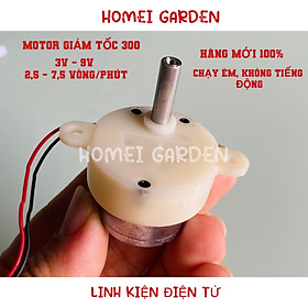 Mô tơ motor giảm tốc 300 tốc độ chậm 2,5 - 7,5 vòng/phút 3V - 9V chạy rất êm mới 100% - HM0153