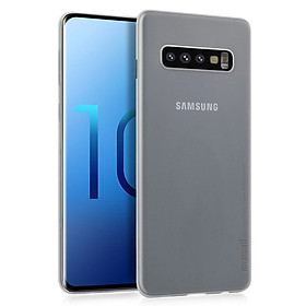 Ốp lưng nhám siêu mỏng 0.3mm cho Samsung Galaxy S10 Plus hiệu Memumi có gờ bảo vệ camera (Trắng) - Hàng chính hãng